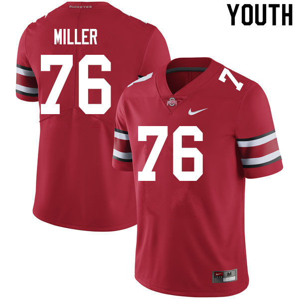 Ohio State Buckeyes Harry Miller Youth #76 Scarlet Authentic Stitched College Football Jersey